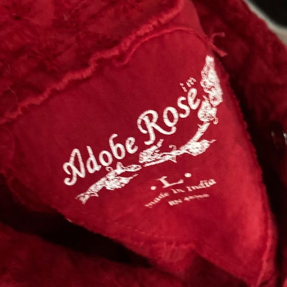 VINTAGE Adobe Rose Western Snap Blouse L - Picture 9 of 11